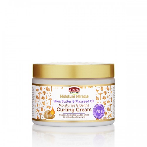 African Pride Moisture Miracle Shea Butter&Flaxseed Oil Moisturize & Define Curling Cream 12oz